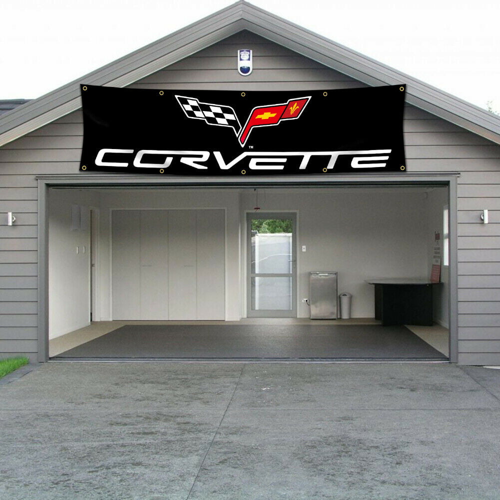 Corvette Sign Vinyl Banner Flag  Garage Workshop Adversting Many Size 