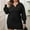 Black, variant on SMihono Sweater Dress for Women Plus Size Long Sleeve V Neck Lapel Knit Sweater Casual Comfy Mini Dress Fall Winter Outfit Black XXXL