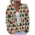 thumbnail image 2 of Cárdigan de mujer, cárdigan de manga larga, ahuecado, color sólido, chaqueta informal, parte superior de poliéster para mujer, 2 of 6