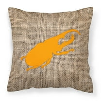 Carolines Treasures BB1056-BL-OR-PW1818 Beetle Burlap and Orange   Canvas Fabric Decorative Pillow BB1056 18H x18W