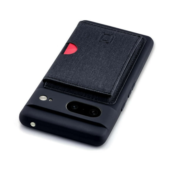 Dockem Flip Card Case for Google Pixel 7 with Removable Minimalist Flap Wallet for 3-4 Cards, Premium Liquid Silicone Shell (Black)