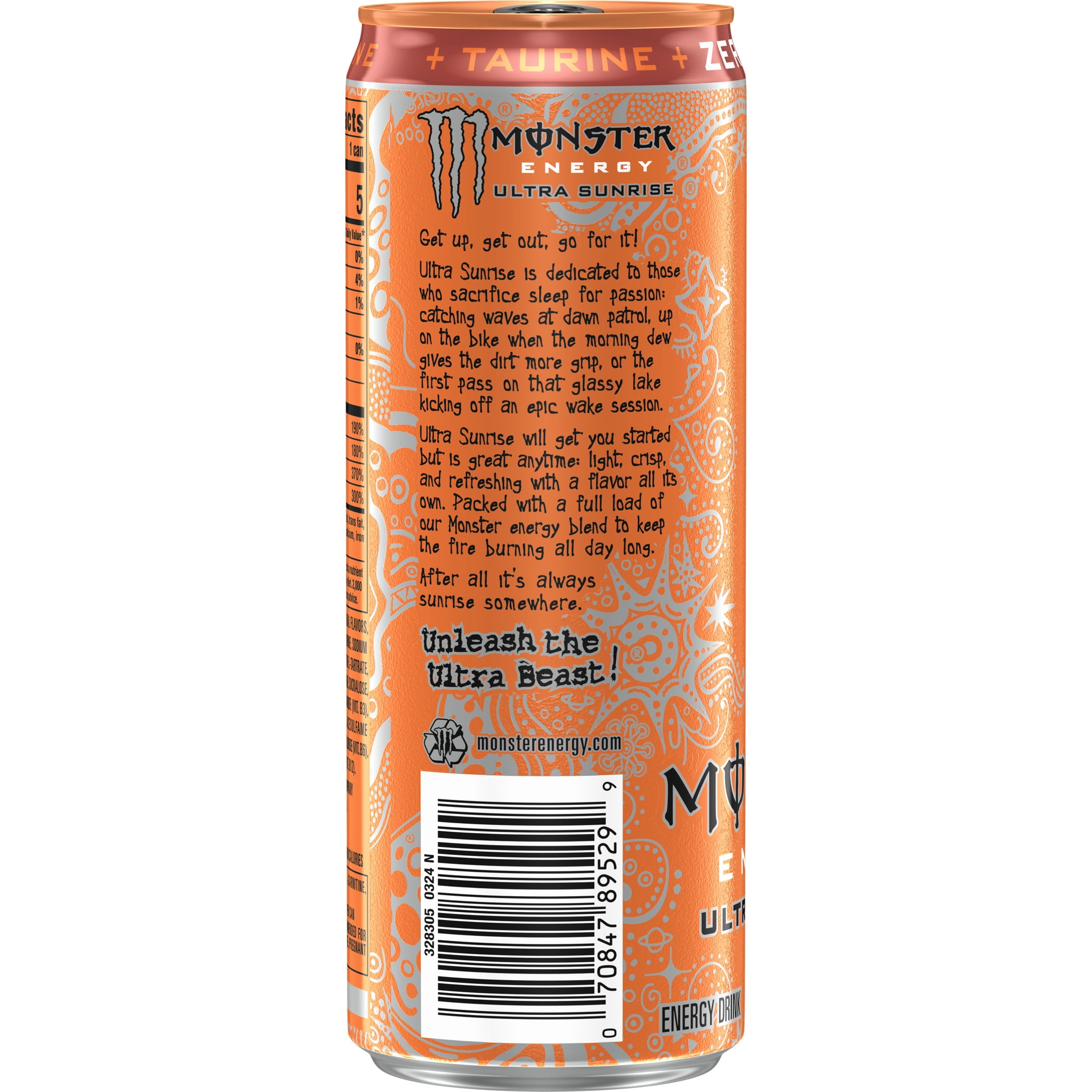 (5 pack) Monster Energy Ultra Sunrise Sugar Free Energy Drink 12 fl oz Can