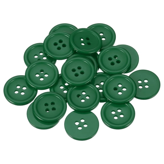 Uxcell 22 Pcs Dark Red Resin Button, 1 Inch(25mm) Round 4 Holes Sewing ...