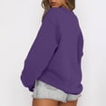 thumbnail image 4 of Women's Crewneck Sweatshirt with Drop Shoulders and Ribbed Cuffs Solid Color Relaxed Fit Top, S-2XL, 4 of 5