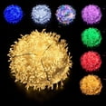 thumbnail image 5 of Cadena de luces navideñas impermeables para exteriores, 50 m, 400 LED, conexión macho y hembra, 220 V, enchufe europeo, para decoración de bodas y casas, 5 of 5
