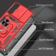 thumbnail image 5 of for Samsung Galaxy S21 FE Case with Anti-Explosion Screen Protector, Build in 360° Rotating Ring Kickstand [Military Grade] Protective Case for Galaxy S21 FE 5G, Red, 5 of 13