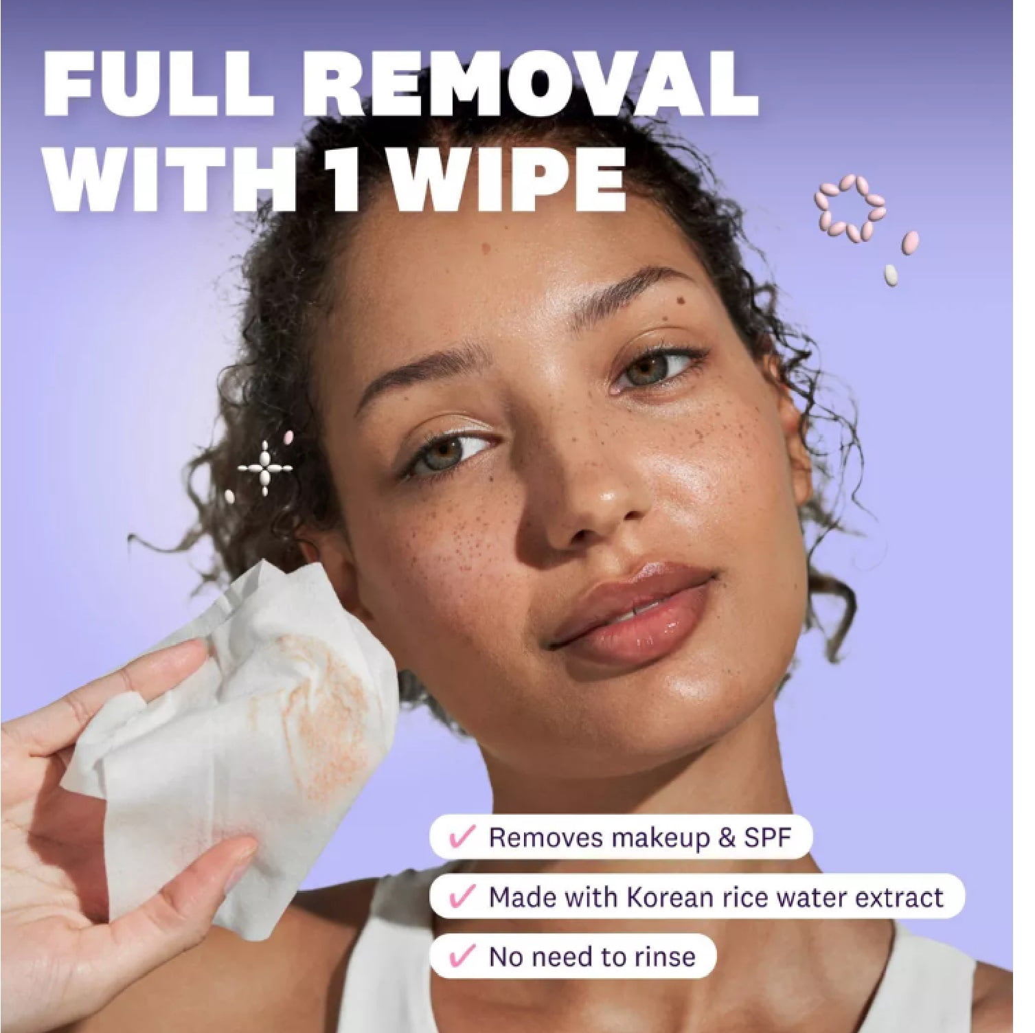 The Face Shop Rice Water Bright Vegan Cleansing Makeup Remover Wipes, 50ct