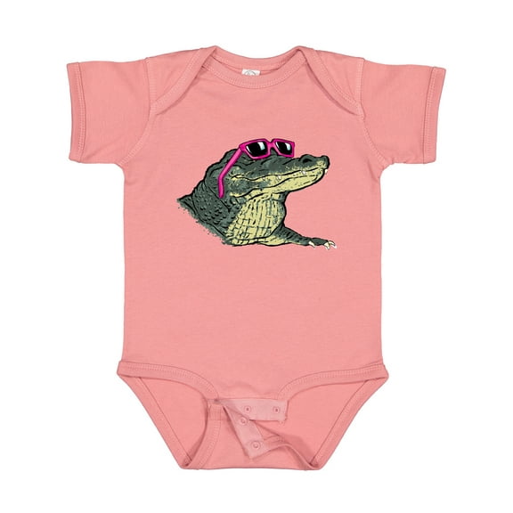 Inktastic Sunny Gator in Pink Sunglasses Boys or Girls Baby Bodysuit
