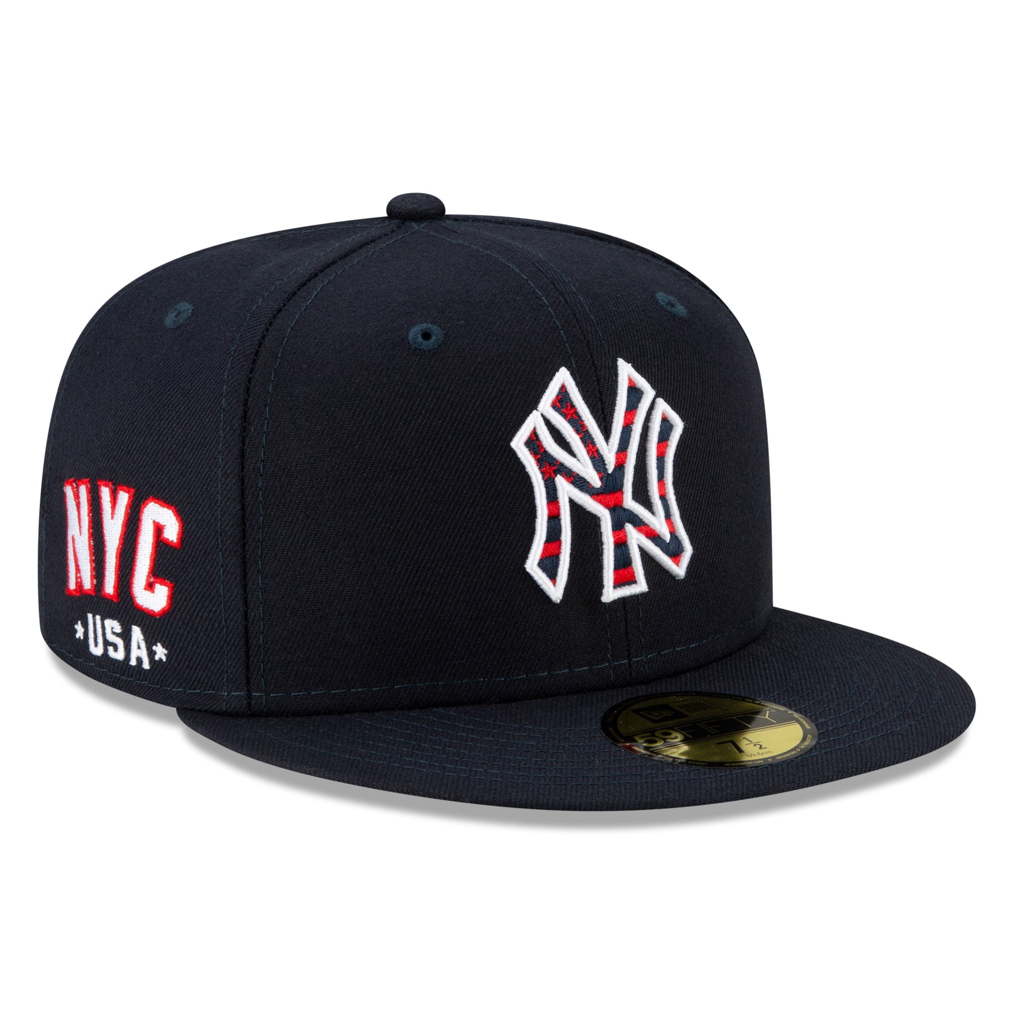 Men's New Era Navy New York Yankees 4th of July OnField 59FIFTY Fitted