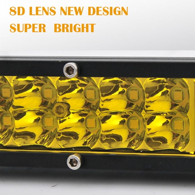 Barra de luz LED de trabajo con lente amarilla de 20 pulgadas y 180 W, lámpara de conducción antiniebla todoterreno para automóvil, lámpara para camión 4x4