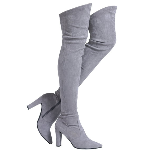 Shoe'N Tale Woman Suede Thigh High Over The Knee Boots