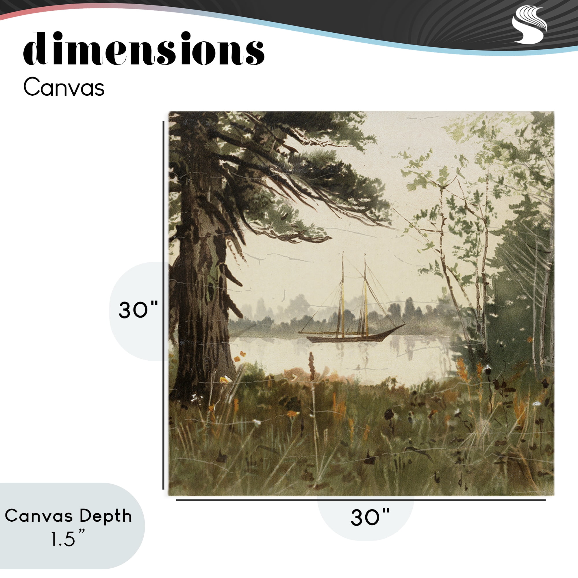 Stupell Industries Boating View Through Trees Canvas Wall Art, design by Lula Bijoux & co.
