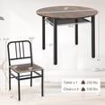 thumbnail image 3 of Costway 5-Piece Round Dining Table Set, Space-saving Dinette Table Set with Storage Shelf Rustic Brown + Black, 3 of 10