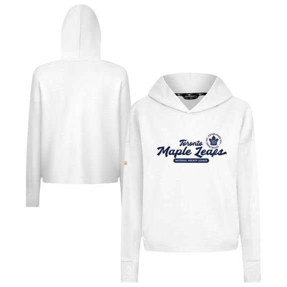 Women's Levelwear  White Toronto Maple Leafs Sweet Monument Tri-Blend Cropped Pullover Hoodie