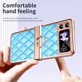 thumbnail image 5 of Elehold Diamond Bling Glitter Luxury Leather Plating Case Compatible Samsung Z Flip 4 6.7 inch Leather and TPU provide your Phone Shockproof Ring Stand,Blue, 5 of 7