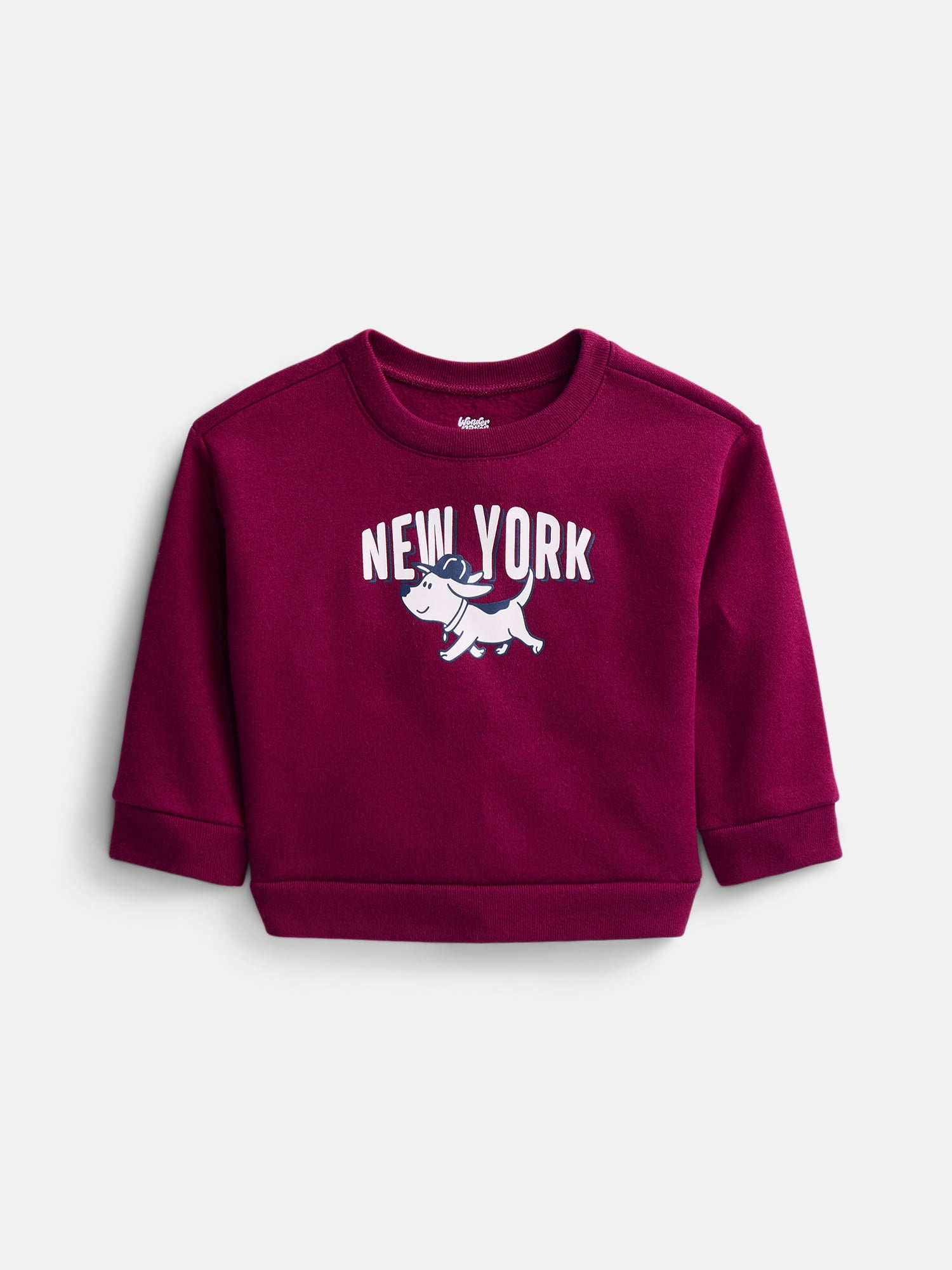 Wonder Nation Baby & Toddler Fleece Crewneck Sweatshirt, Sizes 6M-5T