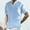 Light blue, variant on TAIAOJING Men's Long Sleeve Button Down Shirts Casual Solid Color Stand Collar Blouse Roll Up Beach Tops