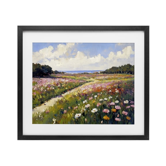 Stupell Industries Romance Walkway with Flowers Black Framed Print Under Glass design by Petal Prints Design, 13 x 16