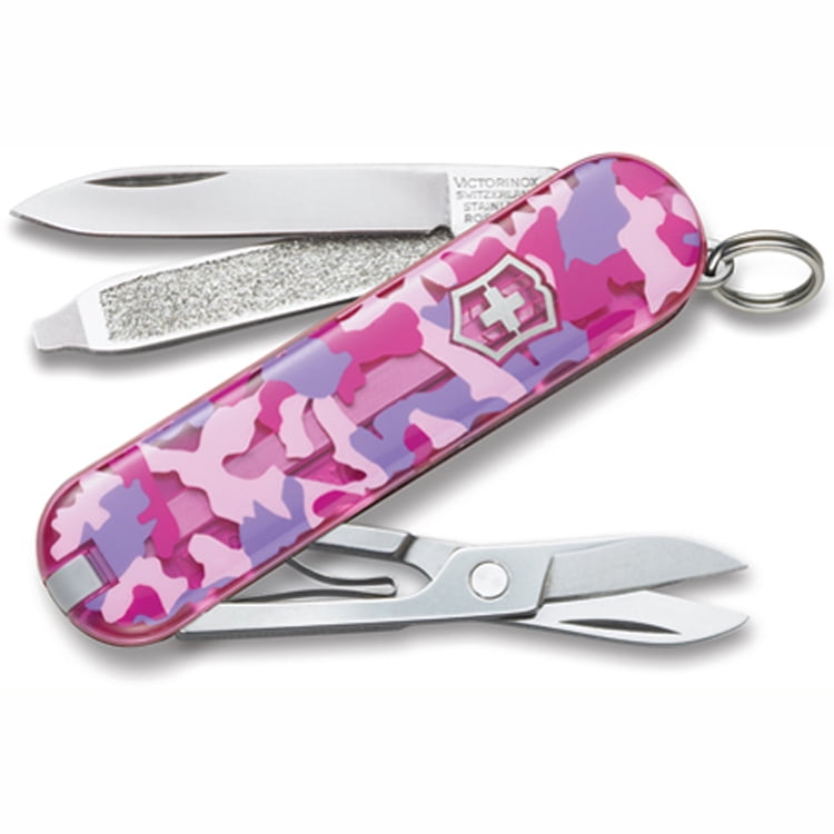 Victorinox Swiss Army Classic SD Pocket Knife, Pink Camo, 58mm