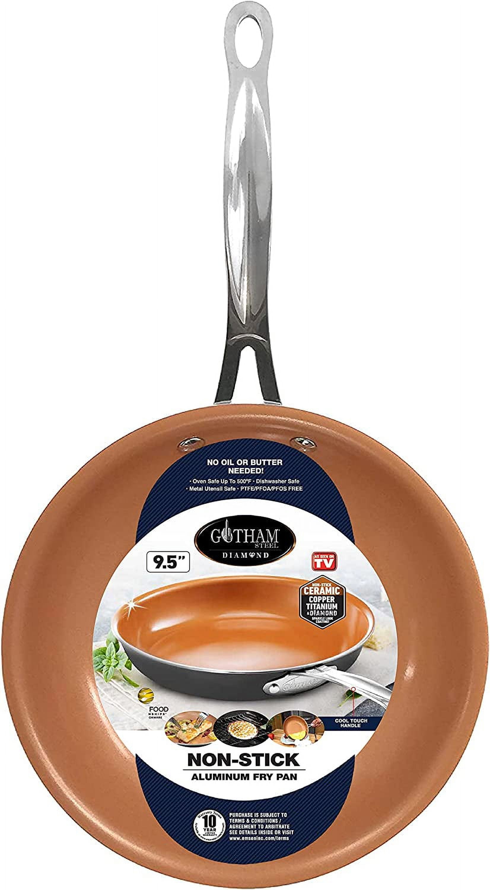 Gotham Steel Hammered Copper 9.5'' Nonstick Fry Pan with Stay Cool Handle