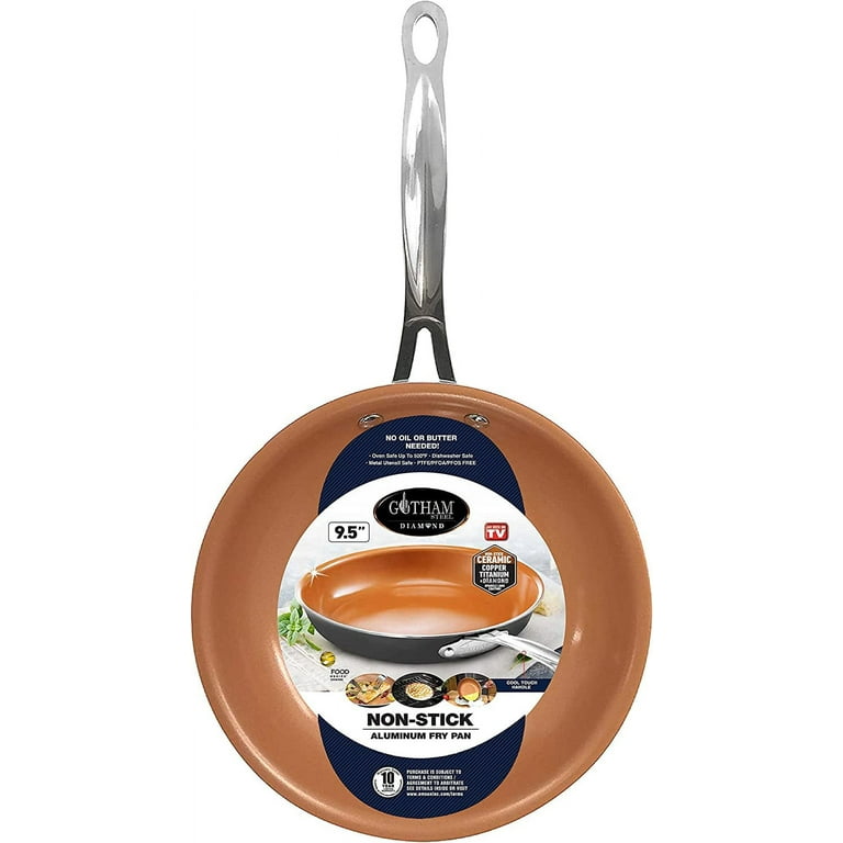 Gotham Steel 14” Nonstick Frying Pan with Ultra Durable Mineral and Diamond  Triple Coated Surface, Family Sized XL Skillet with Stainless Steel Stay