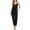 Black, variant on Womens Jumpsuits Romper Casual V Neck Spaghetti Straps Drawstring Waist With Pockets Overalls