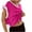 Hot Pink, variant on BLVB Women Short Sleeve Workout Shirts Open Back Tops Casual Color Block Yoga Athletic Gym Crop Running Tees