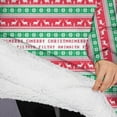 thumbnail image 3 of Oversized Wearable Blanket Hoodie,Red and Green Christmas Pattern Sherpa Blanket Hoodie with Super Pockets,Super Warm Fuzzy Pullover for Women & Men, 3 of 6
