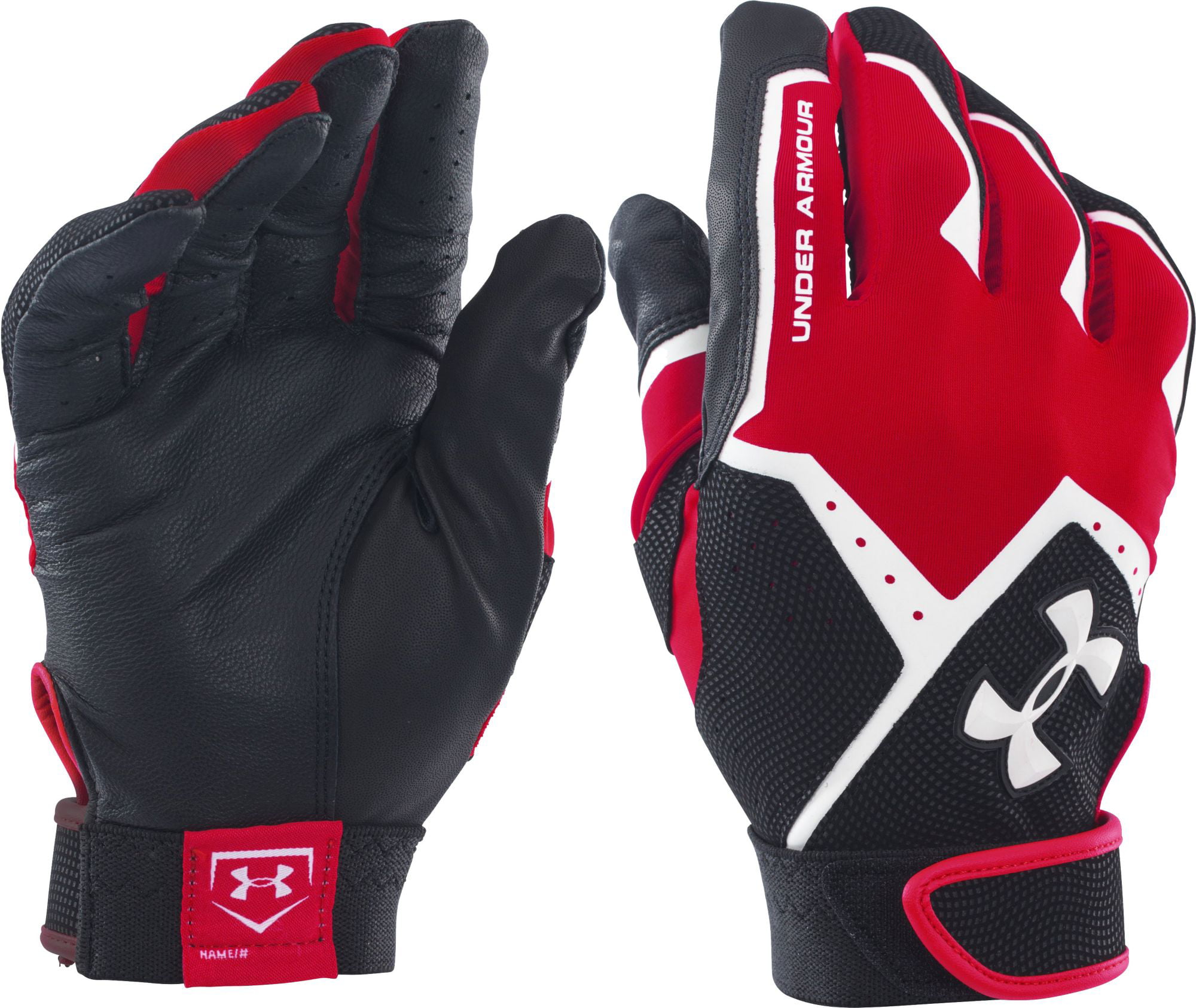 Under Armour Clean Up Youth Batting Gloves Red/Black/White Size Youth Large 