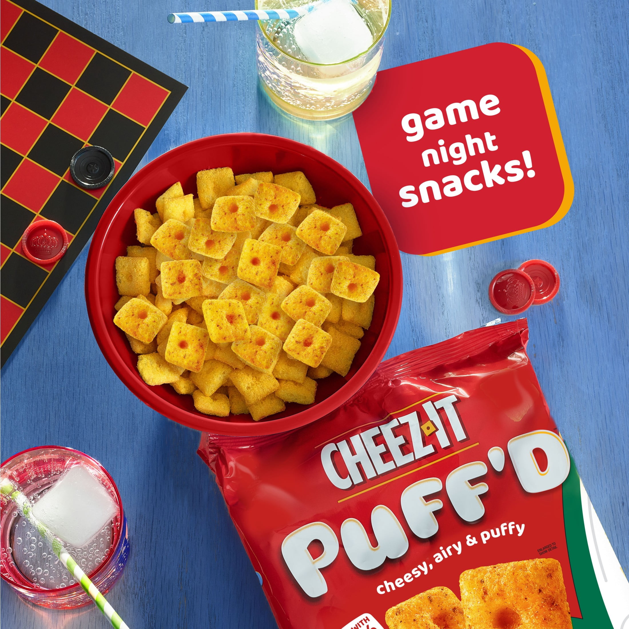 (6 pack) Cheez-It Puff'd Cheese Pizza Cheesy Baked Snacks, Puffed Snack Crackers, 5.75 oz