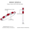 thumbnail image 6 of Rosec Jewels Natural Ruby Half Eternity Ring for Women - East West Ruby Ring with Moissanite - AAA Quality - with Jewelry Box, 18K White Gold, US 6.50, 6 of 7