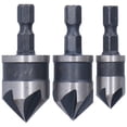 thumbnail image 2 of Chamfer Drill Bit, Fast Chip Removal 12mm 16mm 19mm 3Pcs Hex Shank Chamfers Tool  For Woodworking Projects For Opening And Chamfering, 2 of 8