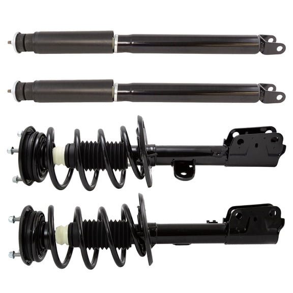 TRQ Front and Rear Complete Strut Assembly & Shock Absorber Kit Complete Strut & Coil Spring Assembly Fits Select 2013-2019 Ford Explorer Police Interceptor Utility