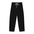 thumbnail image 3 of ZACPNCV Boys Casual Cotton Linen Pants Lightweight Summer Loose Fit Elastic Waist Solid Lounge Long Trousers Black 4-5 Years, 3 of 7