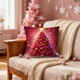 thumbnail image 4 of Btomtd 18" x 18" Pink Christmas Pillow Cover for Home and Sofa Decoration, Festive Throw Pillow Covers for Living Room, Soft Decorative Pillow Cases for Cushion, B, 4 of 6