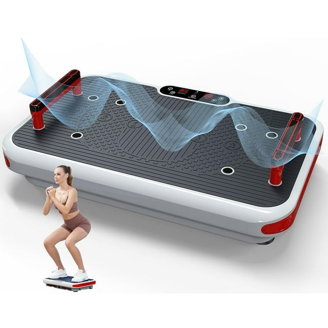 Vibration Plate Exercise Machine – Whole Body Fitness Platform with 99 Speeds, Resistance Bands, Push-Up Bar – Lymphatic Drainage & Weight Loss – Home Gym Equipment
