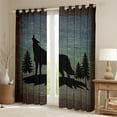 thumbnail image 2 of Manfei Cartoon Wolf Print Blackout Curtains Set of 2 (52x84 Each) for Teen, Rustic Farmhouse Window Curtains, Jungle Wildlife Curtains and Drapes, Window Curtains Room Decor, 2 of 6