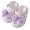 thumbnail image 2 of JAJAHO Kids Girls Clogs Sparkly Sequins Garden Shoes Glitter Bow Summer Sandals Beach Pool Water Shower Shoes 3-10Y, 2 of 6