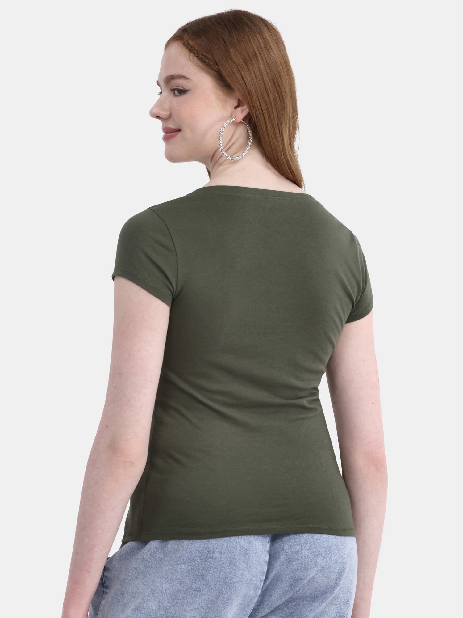 No Boundaries Short Sleeve Scoop Neck Tee, Women's XXS-XXXL