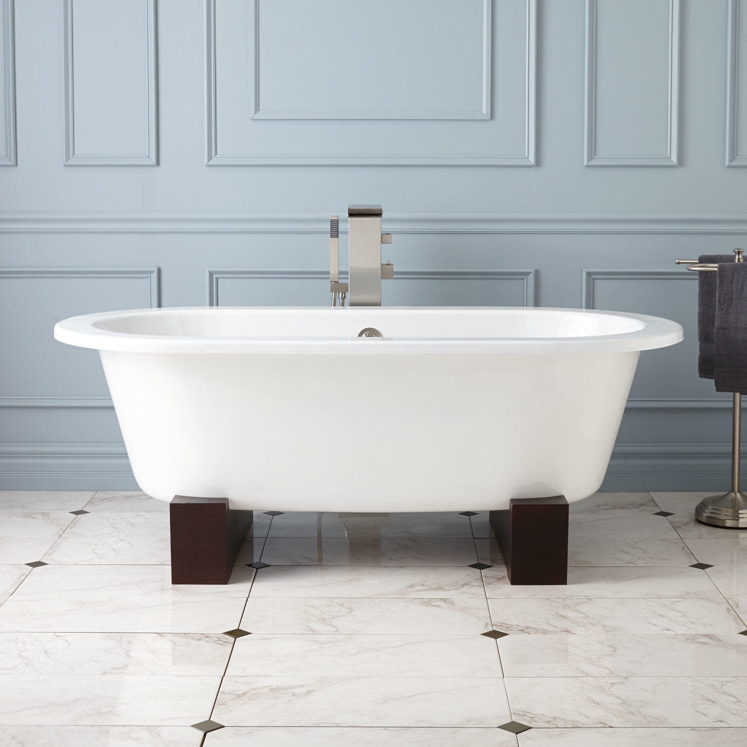 Signature Hardware 953066 Erickson 68" Cast Iron Soaking Tub White