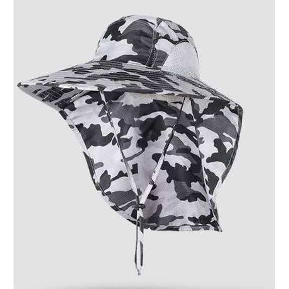 AURARMLET Wide Brim Fishing Hat with Neck Flap - UV Sun Bucket Cap for Men and Women, Ideal for Hiking, Fishing, Outdoors