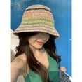 thumbnail image 3 of SikaFu Grass -Edited Fisherman Hats Straw Hats Female Summer Air -Breathable Large Eaves Shading Hat Can Fold The Seaside Sunscreen Cap, 3 of 5