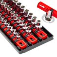 thumbnail image 2 of Ernst Manufacturing 8490 Socket Boss: 3-Rail Socket Organizer Tool Tray with 40 Clips (1/4", 3/8", 1/2") - Red, 13-Inch Rails for Toolbox Storage - Made in USA, 2 of 4