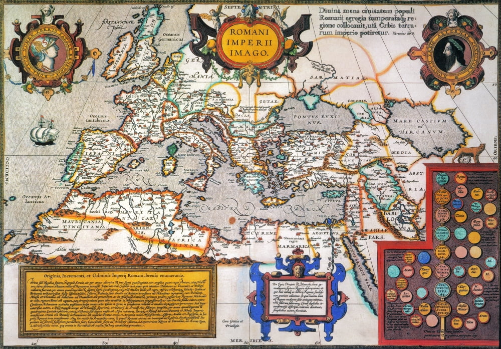 Map Of The Roman Empire Nfrom The 1595 Atlas Theatrum Orbis Terrarum By Abraham Oertel Also
