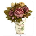 thumbnail image 2 of Nearly Natural 18in. Peony Artificial Arrangement in Floral Pitcher, Pink, 2 of 3