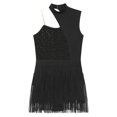 thumbnail image 5 of CHICTRY Womens Sleeveless Latin Dance Leotard Sequins Bodice Tassels Dance Dress Jazz Cha-cha Dancewear Black S, 5 of 7