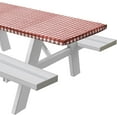 thumbnail image 3 of Sorfey Fitted Picnic Table Cover Checkered Rectangle Tablecloth, Black 96"x 30", 3 of 6