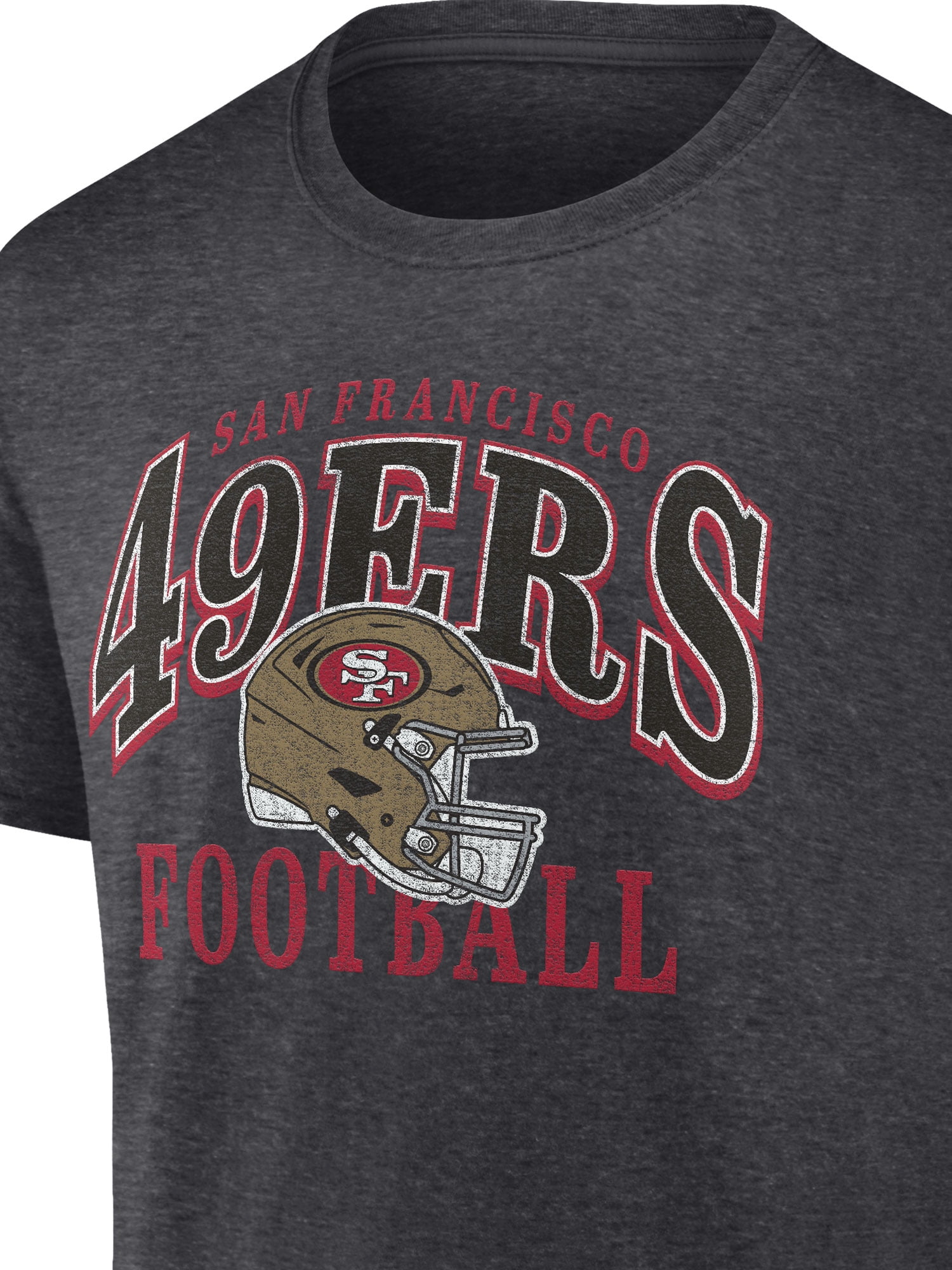 NFL San Francisco 49Ers Men's Cotton Charcoal Heather Short Sleeve T-Shirt