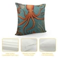 thumbnail image 4 of RUIYC Decorative Pillow Case Seahorse Jellyfish Octopus Squid Shark Throw Pillow Cover Home Decor Square Cushion Cover for Couch Bed Sofa, 4 of 5
