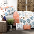 thumbnail image 2 of Lush Decor Ensemble de Literie Réversible 7 Pièces Coastal Reef avec Plumes Coquillage Design-Full Grand-Blue et Corail, 2 of 2